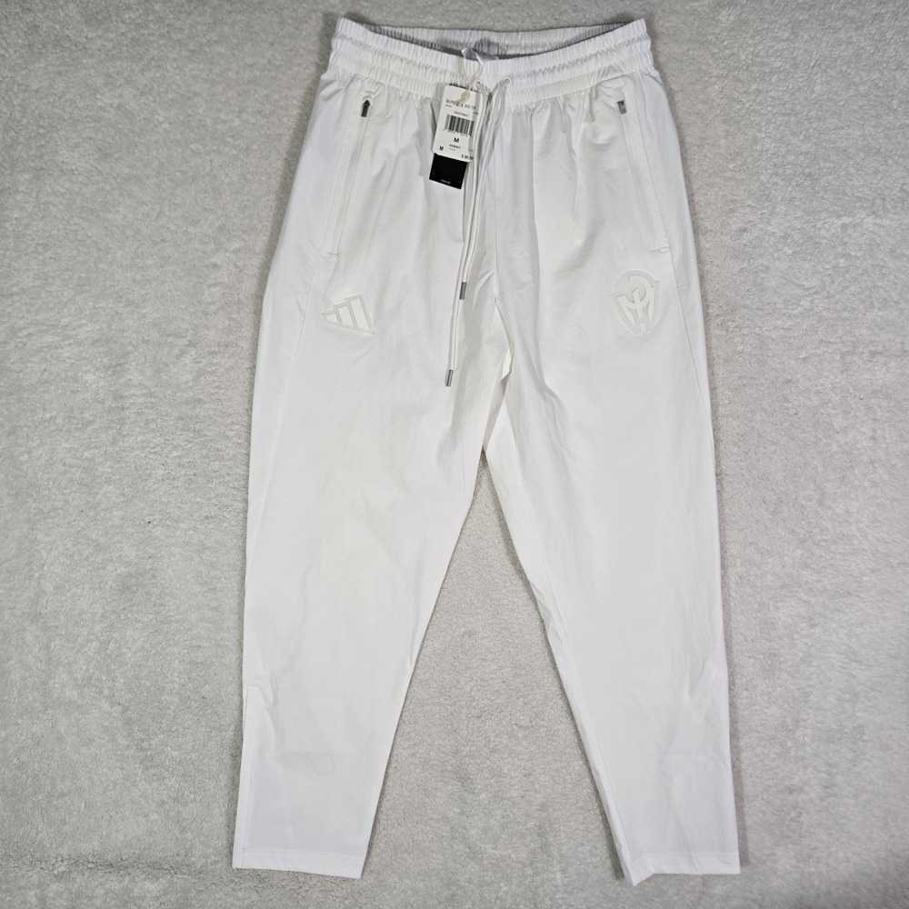 adidas White Men's Jogger Pants with Subtle Logos